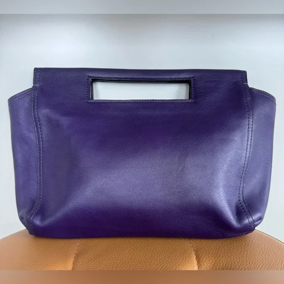 Coach Purple Leather Top Handle Bag - Picture 3 of 8